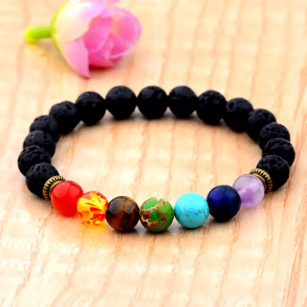 Energetyczna bransoletka aromaterapia 7 Czaker lawa wulkaniczna