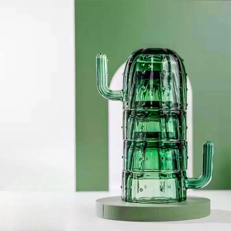 Cactus Cups zestaw 4 kubków i kieliszków sztaplowanych