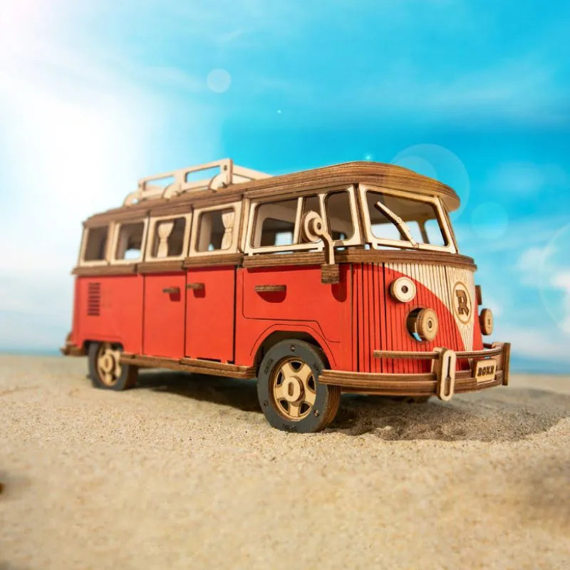 Puzzle 3D z drewna Retro Auto