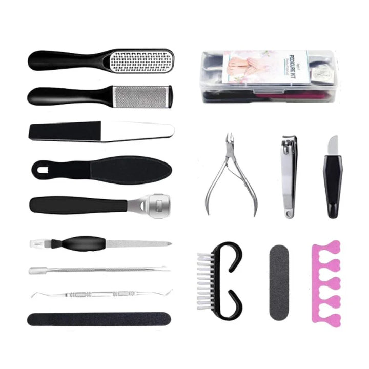 Zestaw 26 elementów do pedicure w domowym zaciszu