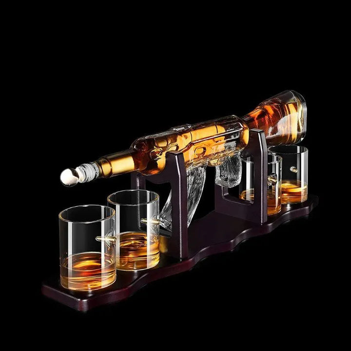 Zestaw prezentowy karafka karabin AK47 i 4 szklanki z pociskiem