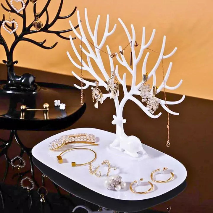 Stojak na bizuterie Biala Sarna z ekspozytorem i organizatorem na skarby