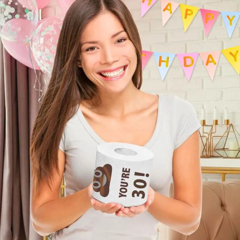 Papier toaletowy z zabawnym napisem na 30 urodziny