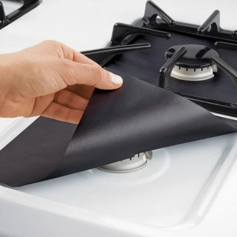 Zestaw 4 teflonowych folii na kuchenke wielokrotnego uzytku i zmywalnych