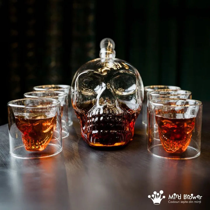 Zestaw prezentowy karafka Czaszka 1000 ml ze szkła + 6 kieliszków Free Spirits