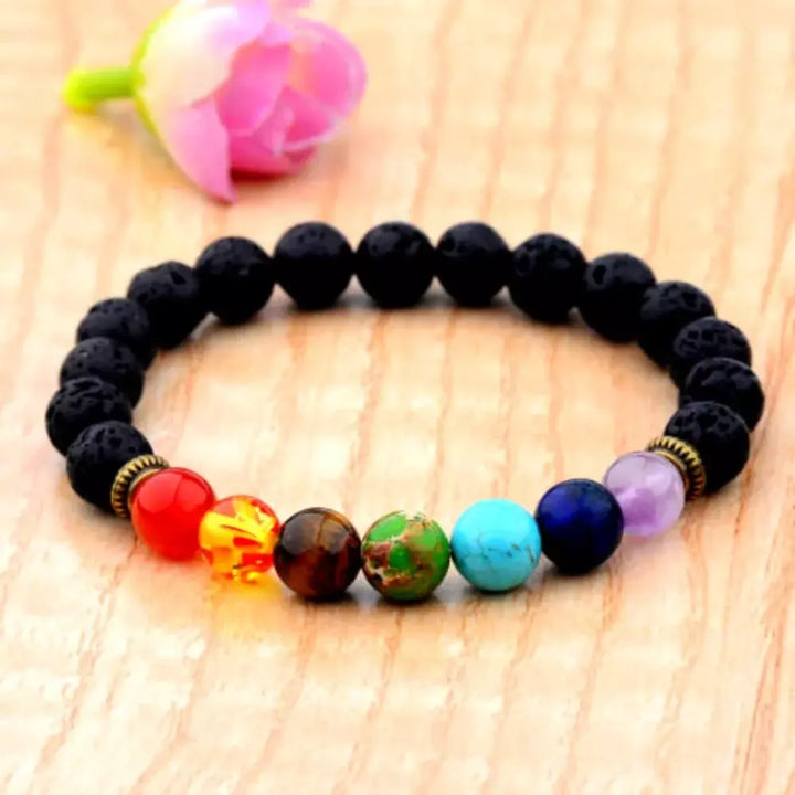 Energetyczna bransoletka aromaterapia 7 Czaker lawa wulkaniczna