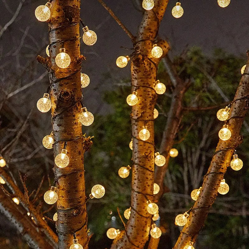 Girlanda solarna z 100 ciepłych lampek LED