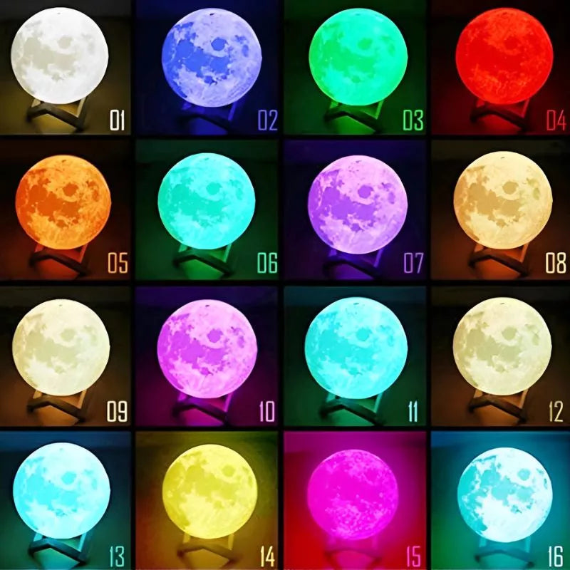 Lampa LED 3D Księżyc XL 15cm 16 kolorów z pilotem