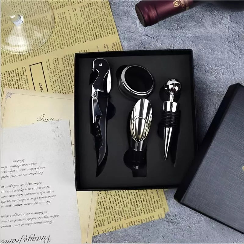 Zestaw do wina 4w1 w pudełku prezentowym