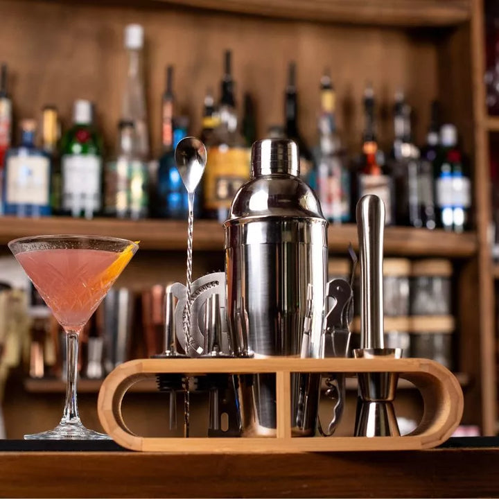 Zestaw prezentowy Cocktail Shaker Mixology z 11 akcesoriami 750 ml Srebrny