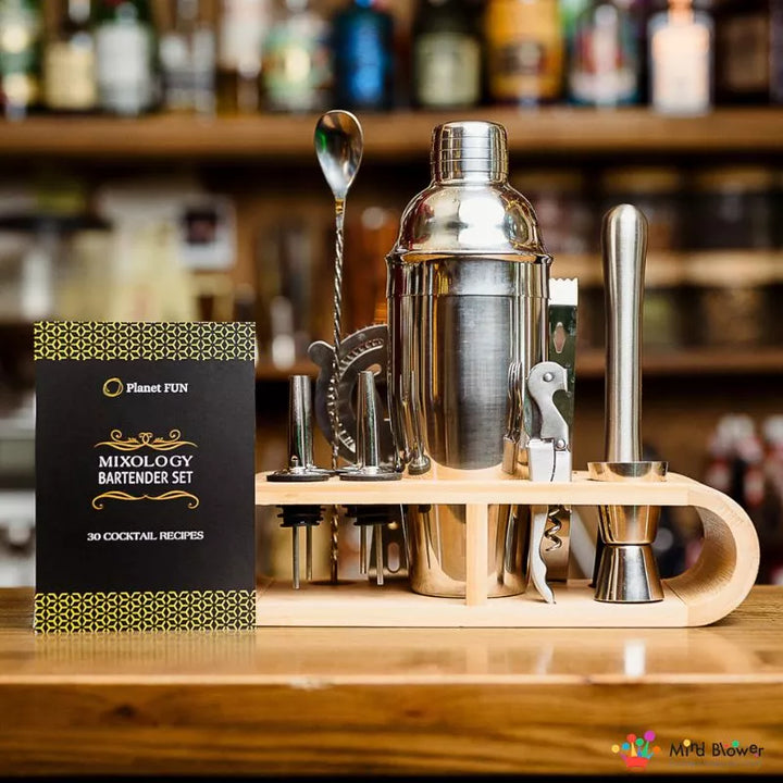 Zestaw prezentowy Cocktail Shaker Mixology z 11 akcesoriami 750 ml Srebrny