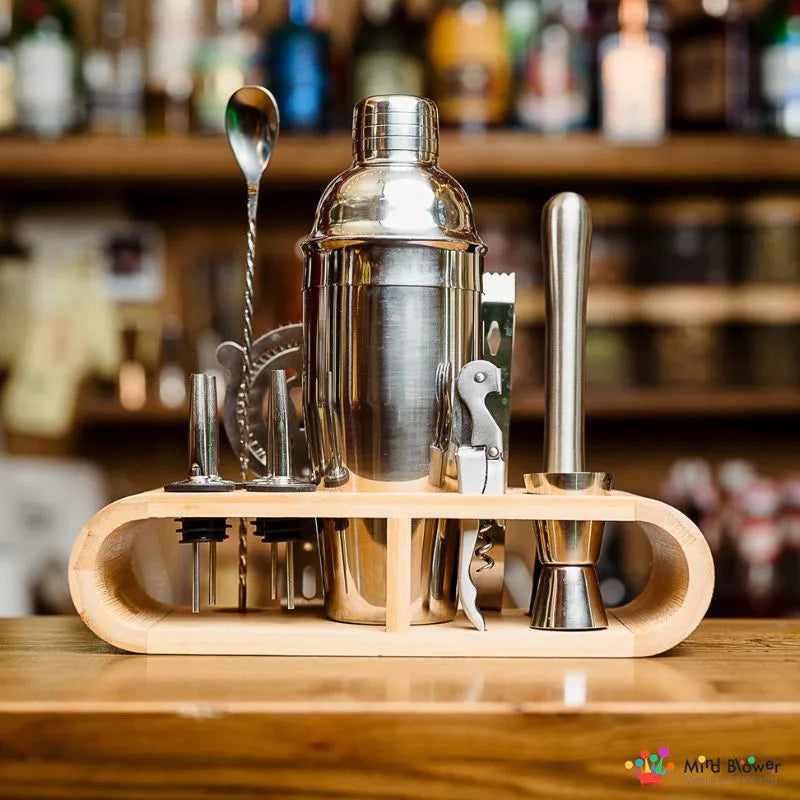 Zestaw prezentowy Cocktail Shaker Mixology z 11 akcesoriami 750 ml Srebrny