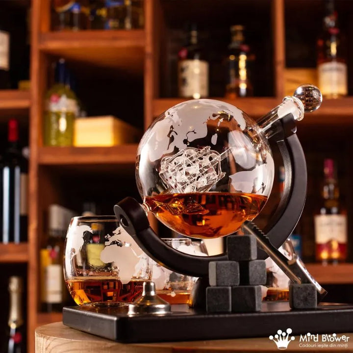 Zestaw prezentowy karafka Globus z 4 kieliszkami Deluxe