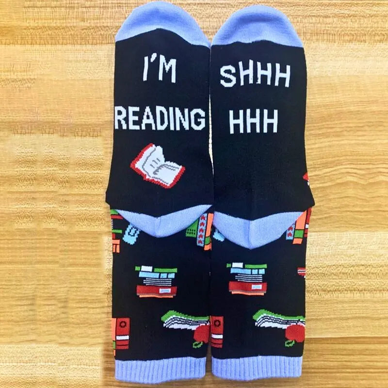 Zabawne skarpetki do czytania Shhhh I'm reading& Rozmiar 40-44