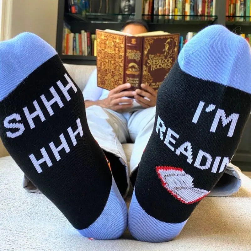 Zabawne skarpetki do czytania Shhhh I'm reading& Rozmiar 40-44