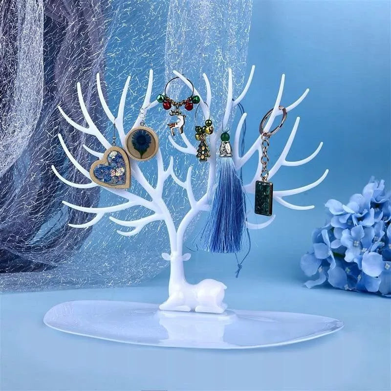 Stojak na bizuterie Biala Sarna z ekspozytorem i organizatorem na skarby