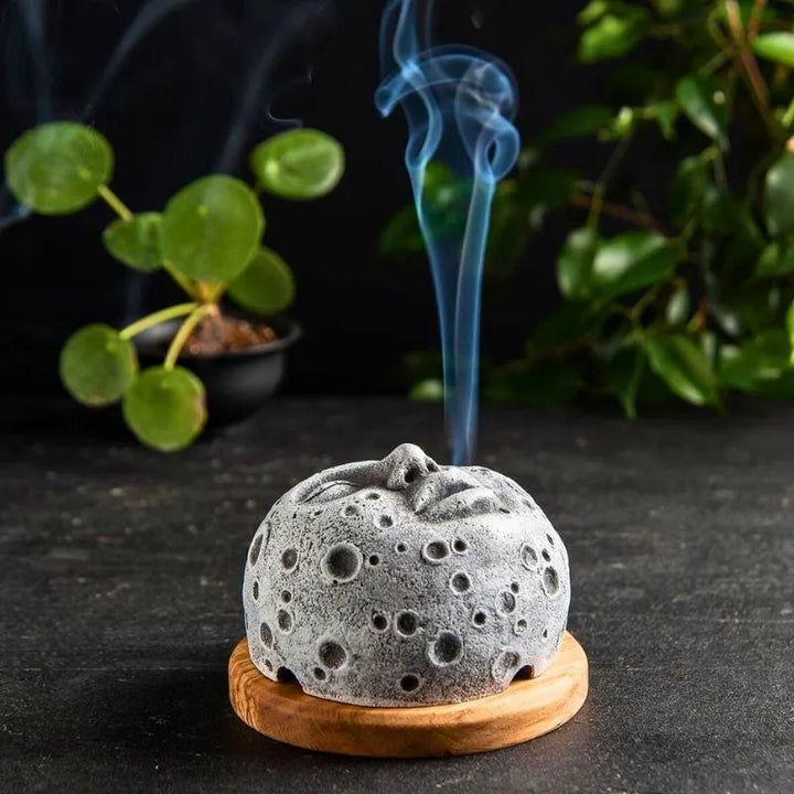 Podstawka na kadzidełka stożkowe Moon Face