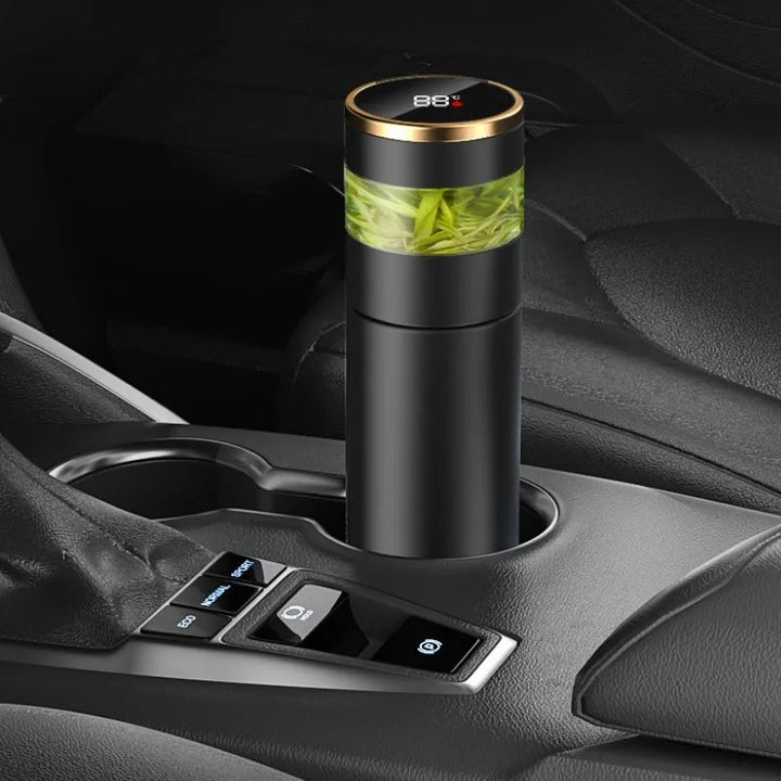 Termos z zaparzaczem nowoczesny z ekranem LED