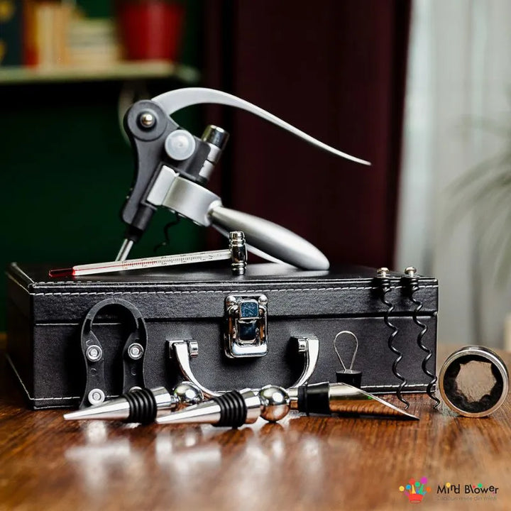 Walizka Deluxe z akcesoriami do wina Premium 9 elementów