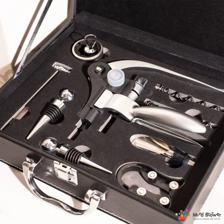 Walizka Deluxe z akcesoriami do wina Premium 9 elementów