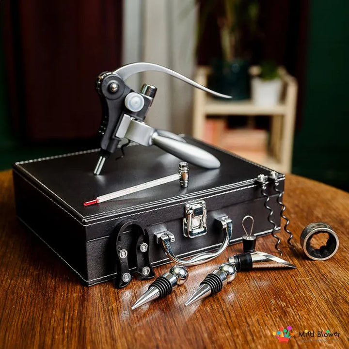 Walizka Deluxe z akcesoriami do wina Premium 9 elementów