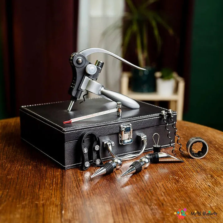 Walizka Deluxe z akcesoriami do wina Premium 9 elementów